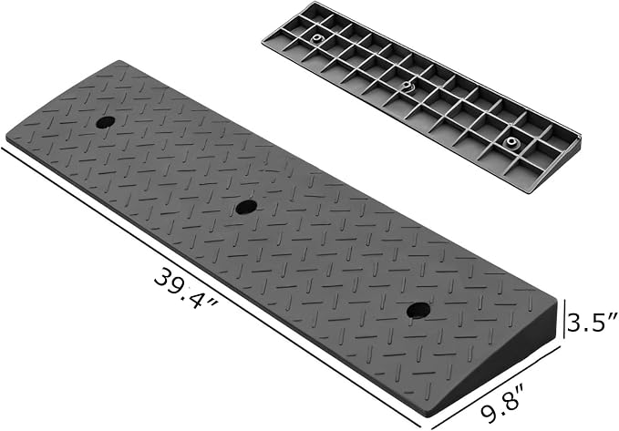 2 Pack 3.5'' Rise Rubber Curb Ramp Heavy Duty Loading Rubber Curb Ramps 3 Tons - Image 2