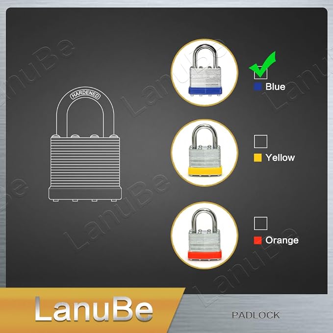 LanuBe Lock Laminated keyed Padlock, keyed Alike Locks, Normal Shackle - Image 7