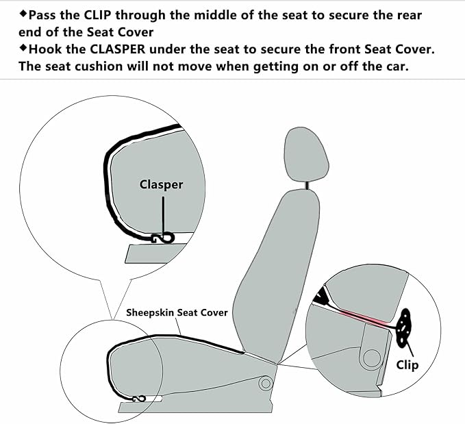 Fluffy Genuine Australia Sheepskin Car Seat Cover - Image 4