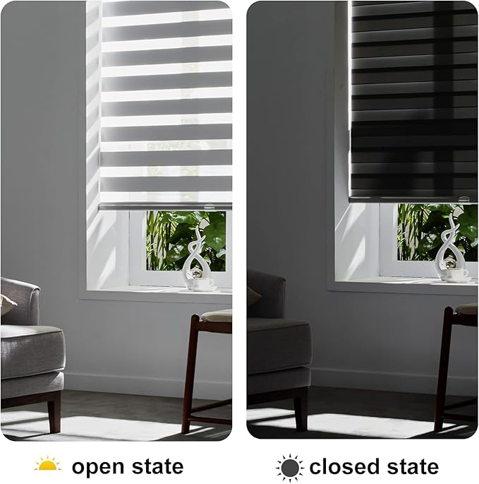 Persilux Cordless Zebra Blinds for Windows Free-Stop Window Blinds Dual Layer - Image 5