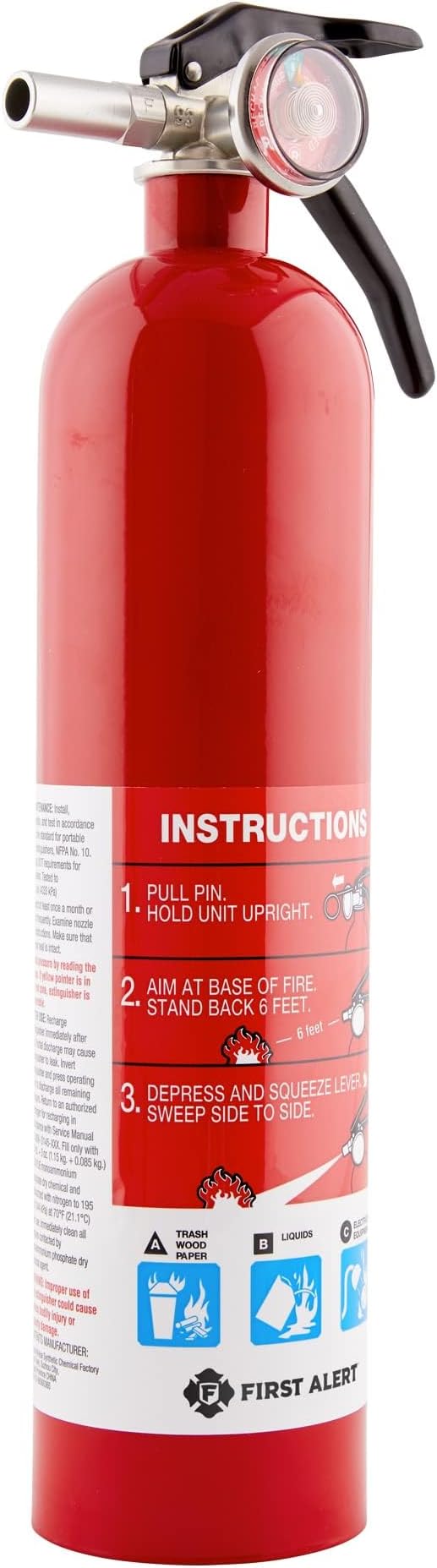 First Alert Fire Extinguisher for Home, Standard Rechargeable Compliance Unit - Image 2