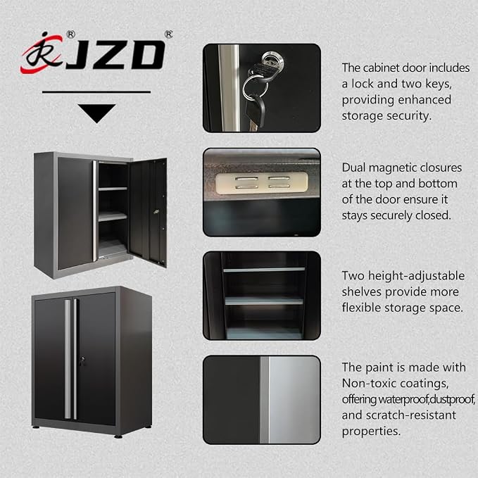 JZD Garage Tool Cabinet Set, Included Rolling Chest, - Image 7