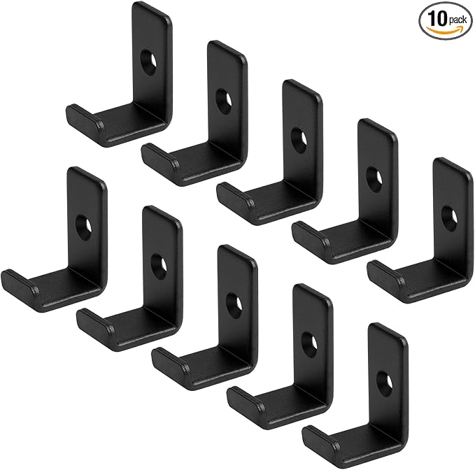 10 Pack 1-5/8" Mini Black Steel Utility J Hook, Wall Mount Garage Storage by OTTFF