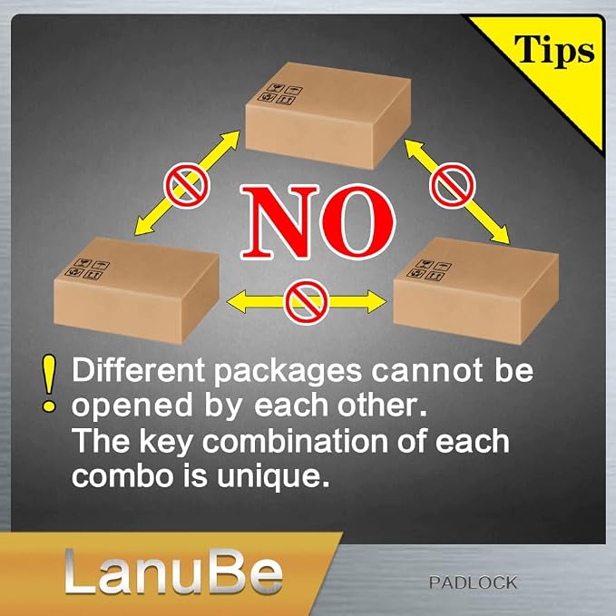 LanuBe Lock Laminated keyed Padlock, keyed Alike Locks, Normal Shackle - Image 4