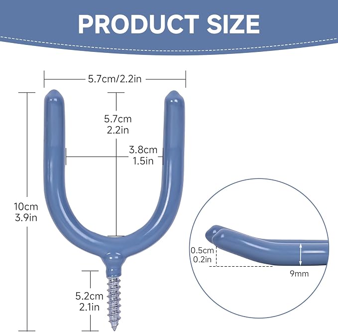 12 Pack Garage Storage System Steel U Hooks - Image 5