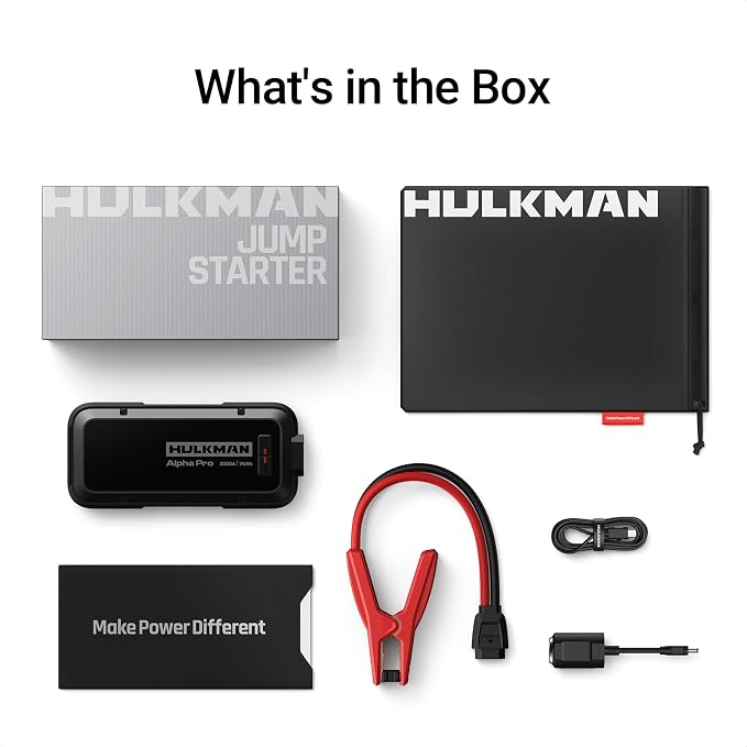 Hulkman Alpha Pro Solid Black, 2000A 74Wh Car Jump Starter Portable, - Image 9
