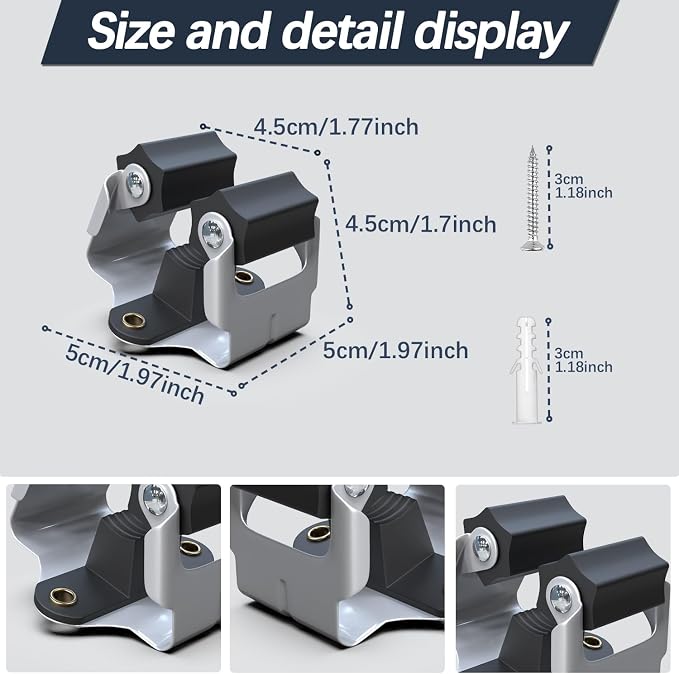 3-H 10 Pack Mop and Broom Holder Big Size Hanging 1 KG Extra, Broom Holder Wall - Image 3