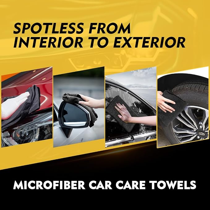 HOMEXCEL Black Microfiber Cleaning Cloth 6 Pack, 12.5 x 12.5 inch Microfiber - Image 5