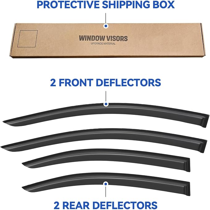 Window Visors Rain Guards for 2012-2020 Chevy Sonic Sedan, Out-Channel Window - Image 5