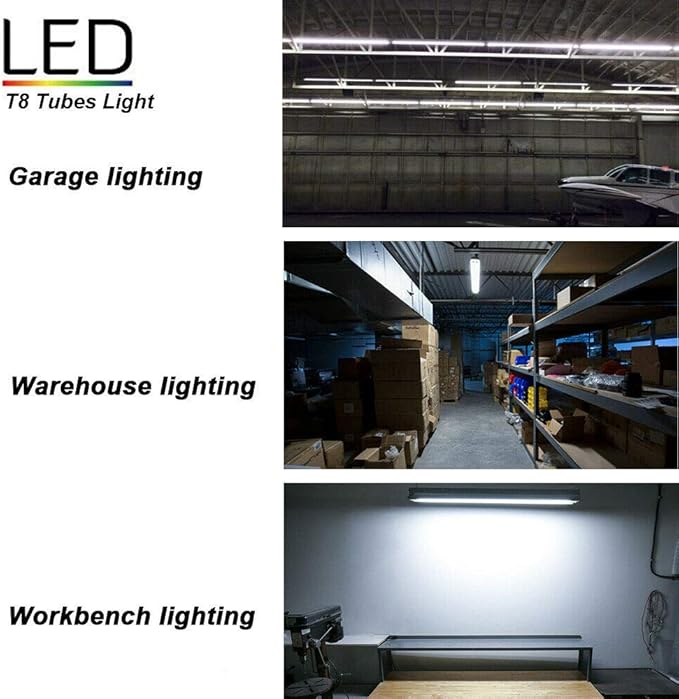 20 Pack, LED Shop Light, 8FT 144W 14500LM 6000K, Cold White, U Shape, Hight - Image 6