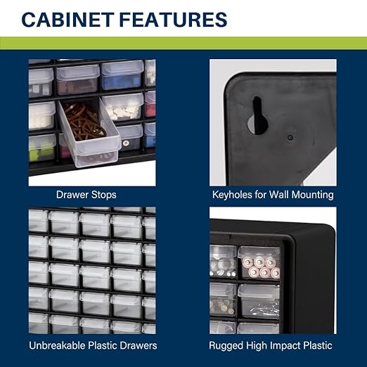 Akro-Mils 64-Drawer Plastic Drawer Storage Cabinet - Image 3