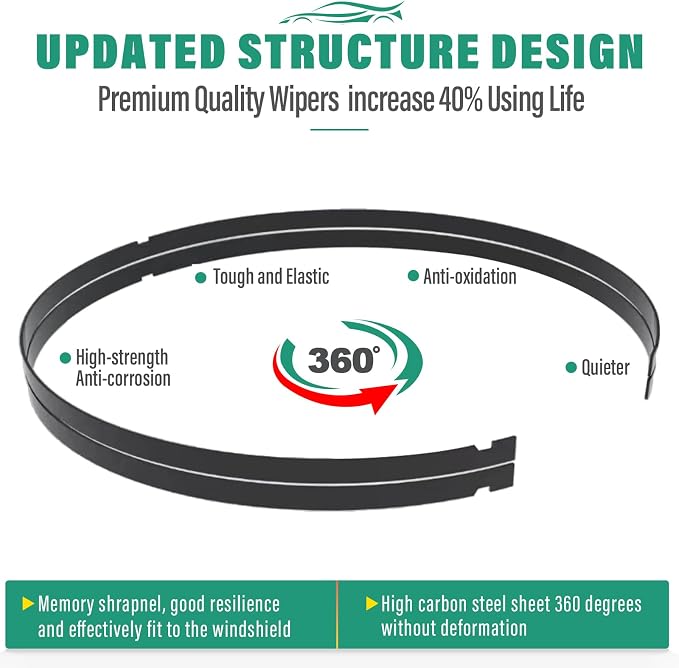 26" 20" 16" Windshield Wiper Blades Replacement - Image 6