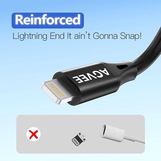 AGVEE 5ft Coiled Short USB to Lightning Charging Cable 3A Fast Charger Cord in - Image 6