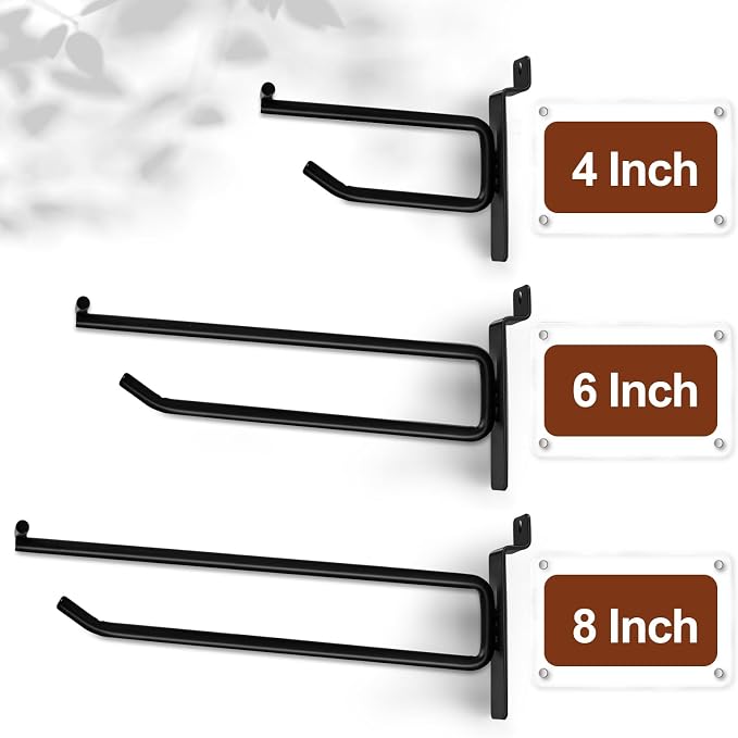 Polmart Heavy Duty Black Slatwall Panel Double-Bar Hooks - Image 3