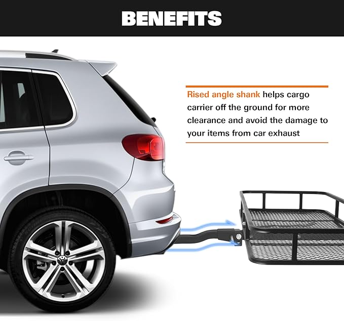 WEIZE Folding Hitch Mount Cargo Carrier Basket 60" x 20" x 6" - Image 6