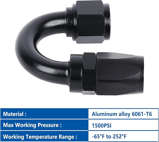 LokoCar 8AN Hose End Fitting 180 Degree Swivel - Image 3