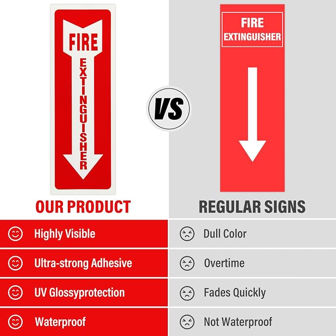 Madrigal Fire Extinguisher Glow in the Dark Sticker Sign, fire extinguisher sign - Image 5