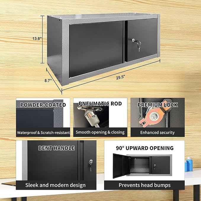 JZD Garage Workbench Set, Metal Tool Cabinet System - Image 8