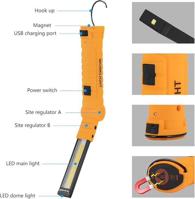 3 Pack Rechargeable LED Work Lights - Image 2