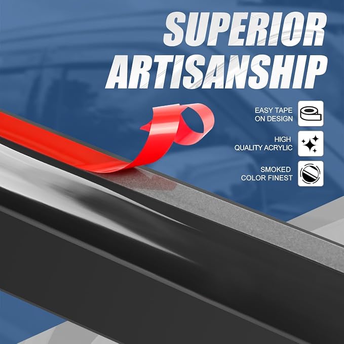 Auto Dynasty Set of 4 Carbon Fiber Pattern Window Visors Compatible - Image 2