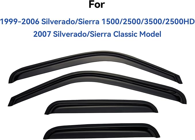 Window Visors Rain Guards for 1999-2006 Chevy Silverado/GMC Sierra 1500/2500/ - Image 3