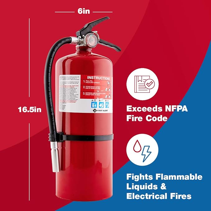 First Alert PRO10 Rechargeable Commercial Fire Extinguisher, UL rated 4-A:60-B:C - Image 5