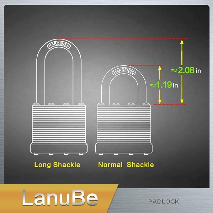 LanuBe Lock Laminated keyed padlock1-9/16 inch, keyed Alike Locks, Normal - Image 8
