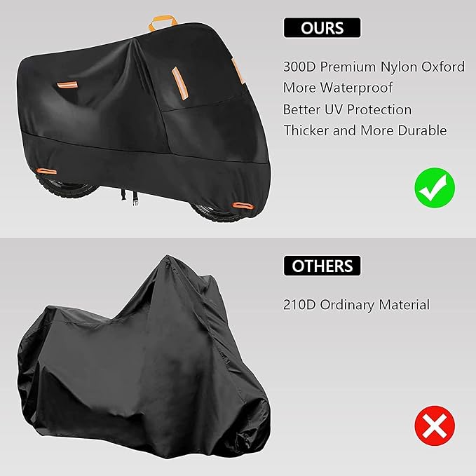 300D Oxford Heavy Duty Motorcycle Cover, Dirt Bike Cover, 86 inch L Compatible - Image 3