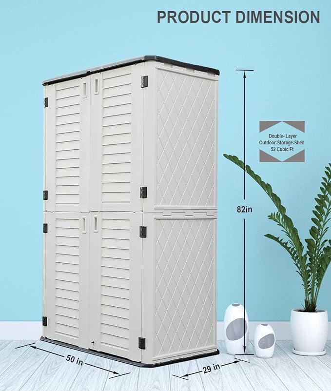 HOMSPARK Storage Shed Weather Resistance, Outdoor Storage Cabinet - Image 6