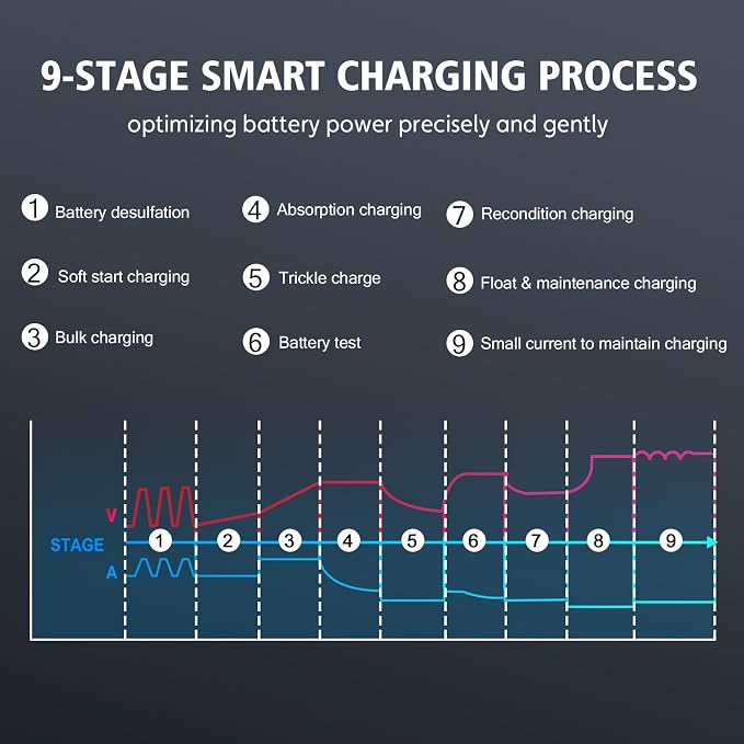 Lithium Lifepo4 Battery Charger, 12V 24V AGM Deep Cycle Fully Automatic Car - Image 5