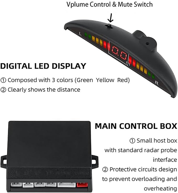 Car Reverse Backup Parking Sensor Radar System kit The LED Display - Image 8
