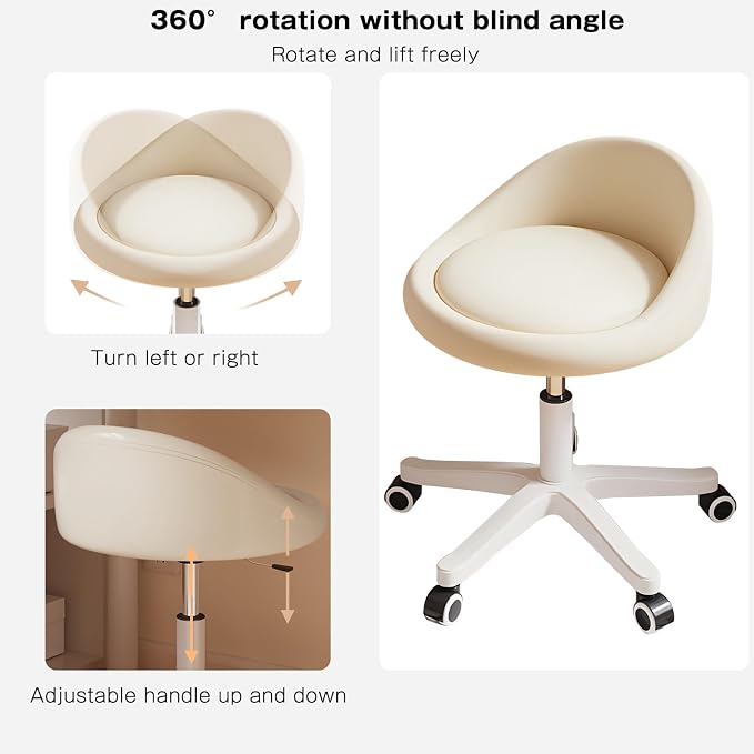 Rolling Stool Set of 6 Rolling Hydraulic Salon Stool - Image 3