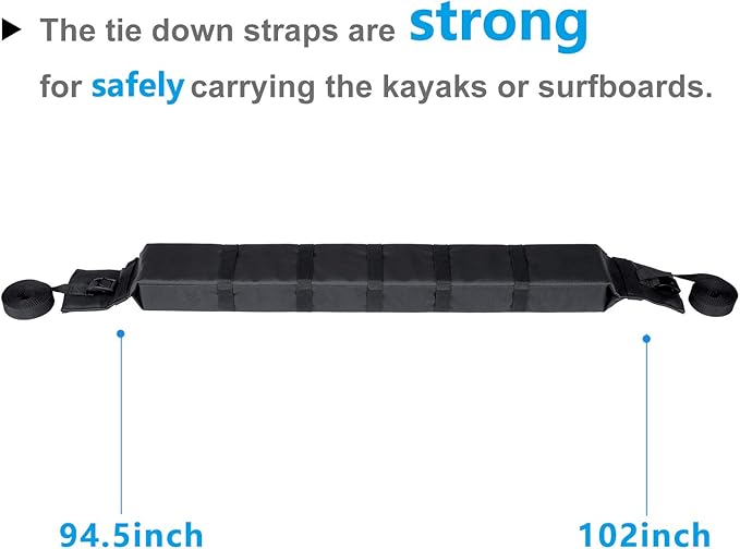 Kayak Roof Rack Pads Deluxe Upgrade Universal Car Soft Roof Rack - Image 3