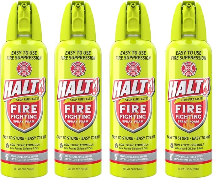HALT! Fire Fighting Foam Spray – Non-Toxic, PFAS Free, and Find in Emergency – by HaltFireSafetyProducts