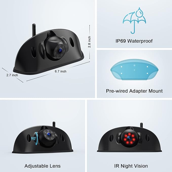 Fookoo HD 1080P Single Wireless Backup Camera - Image 2