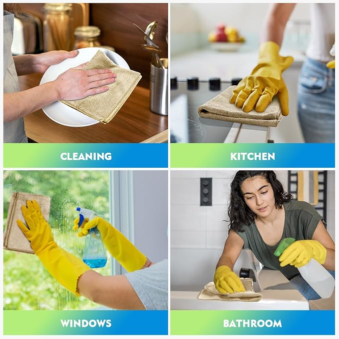 HOMEXCEL Brown Microfiber Cleaning Cloth 12 Pack, 12.5 x 12.5 inch Microfiber - Image 6