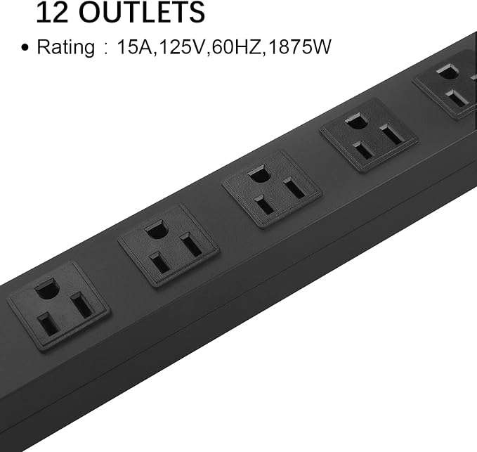 HHSOET Metal Wall Mount Power Strip, Mountable Power Outlet - Image 5