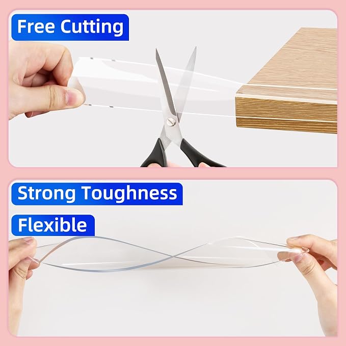Clear Soft Corner Protectors for Furniture Strip, 0.8in x9.84FT, 2 Roll - Image 4