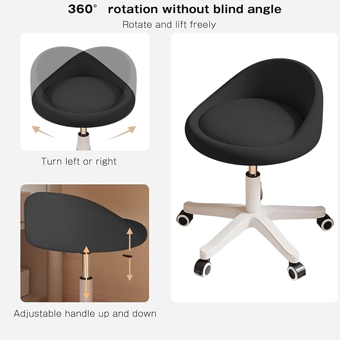 Rolling Stool Set of 2 Rolling Hydraulic Salon Stool - Image 3