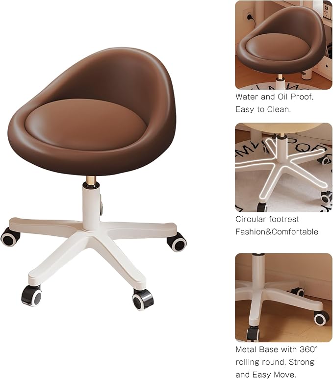 Rolling Stool Set of 6 Rolling Hydraulic Salon Stool - Image 4
