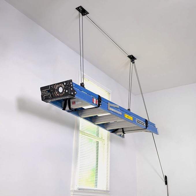 StoreYourBoard Ladder Storage Ceiling Pulley System, Garage Mount Hoist - Image 5