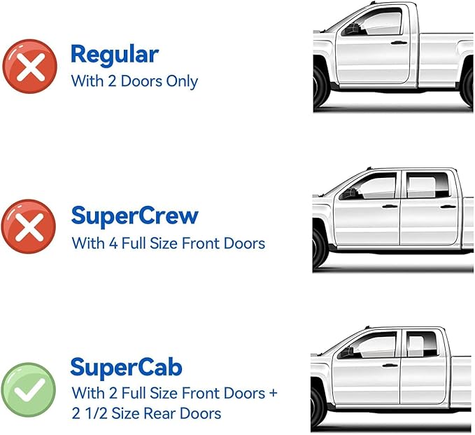 Window Visors Rain Guards for 1999-2016 Ford F250 F350 F450 Super Duty SuperCab - Image 2