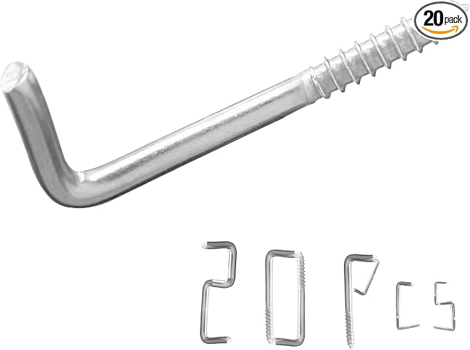 304 Stainless Steel 2-3/4 in Screw-in Hooks 20 Pcs, 7 Shape Screw Hooks by SoimuksQualityproducts