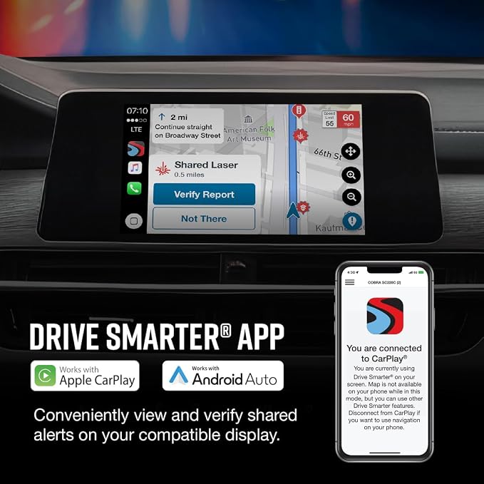 Cobra RAD 480i Laser Radar Detector – Long Range Detection, Apple CarPlay and - Image 5