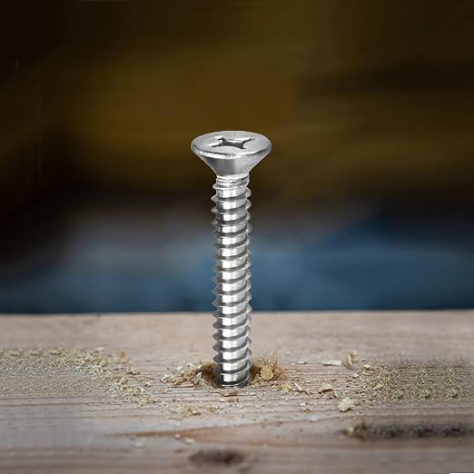 #6 x 1-1/4" Wood Screw 100Pcs 18-8 Stainless Steel Screws Flat Head Phillips - Image 5