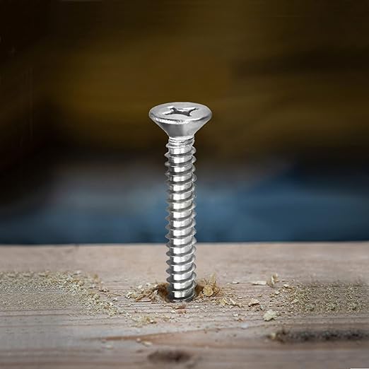 #14 x 1 Wood Screw 100Pcs 18-8 Stainless Steel Screws Flat Head Phillips Fast - Image 5