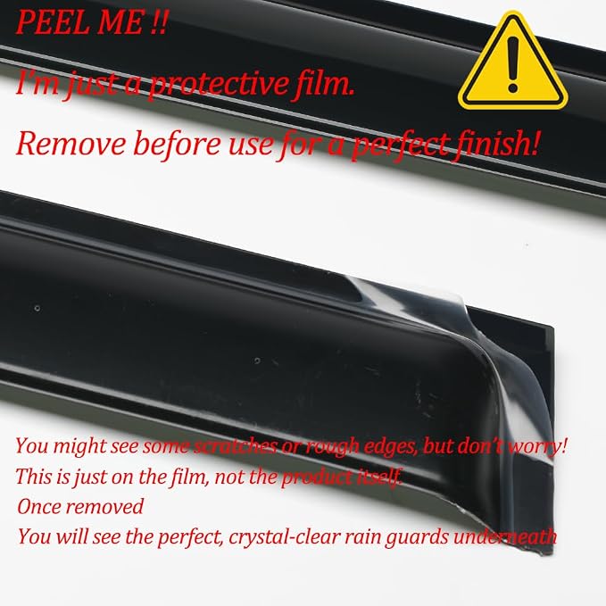 4pcs Side Wind Deflector, Out-Channel Tape On Sun Rain Guards, Dark Smoke Nice - Image 5