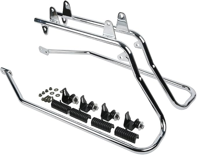 XFMT Matte Black Hard Saddlebags Saddle Bags Trunk W/Chrome Conversion Brackets - Image 7