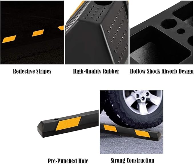 ERGOMASTER Parking Stopper for Garage, 72” Rubber Parking Block - Image 4