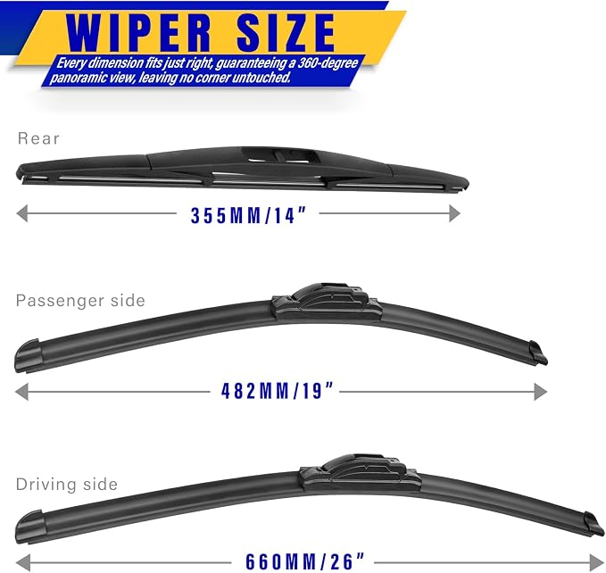 3 wipers Replacement for 2010-2014 Subaru Outback/2010-2014 Subaru Legacy - Image 2